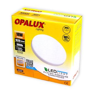 Plafon LED Redondo Opalux 18W Luz Cálida Bl