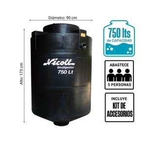 Tanque Biodigestor 750 litros + Kit de accesorios Nicoll