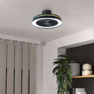 Ventilador de Techo Plafón LED Eglo Vallonia 21W Negro