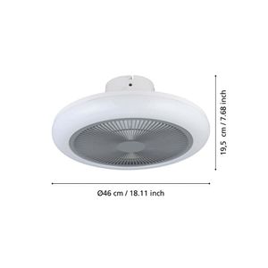 Ventilador de Techo Plafón Eglo Kostrena 35W Blanco