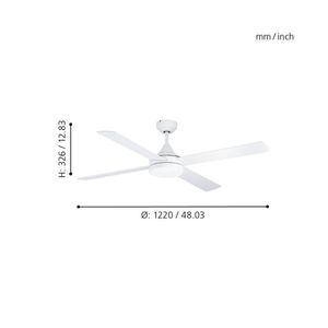 Ventilador de Techo LED Eglo Trinidad 4 Aspas 55W Blanco