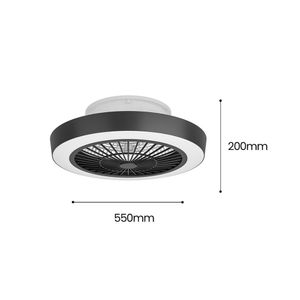 Ventilador de Techo Plafón LED Eglo Sazan 35W Blanco/Negro