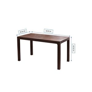 Mesa Rectangular Plástico Reyplast Roble con Ratan 150x80cm