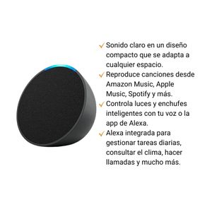COMBO Parlante inteligente Echo Pop Charcoal Amazon + Foco Smart Led Rgb Nhb-C120M