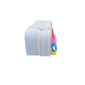 Cartuchera Kawaii Celeste y Beige