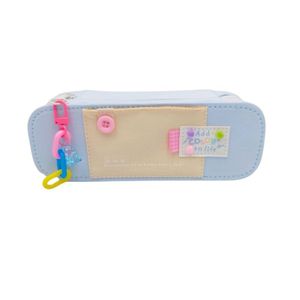 Cartuchera Kawaii Celeste y Beige