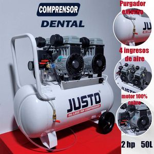 COMPRENSORA DENTAL JUSTO  2HP  50L LIBRE DE  ACEITE