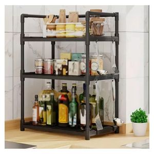 Estante Organizador Condimentos Especies Cocina 3 Niveles Negro