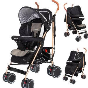 coche Baston para Bebe Acolchado Deluxe Negro