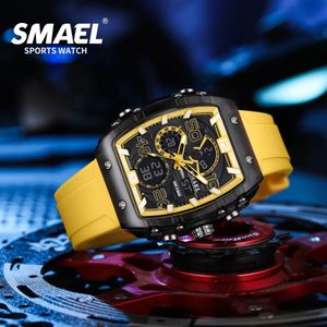 Reloj Hombre SMAEL 8109 Análogo-Digital Amarillo