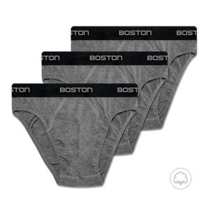 Pack X 3 Bikini Deportivo Con Elastico Visible Boston Gris
