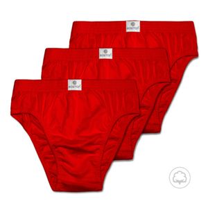 Pack X 3 Bikini Match Point Boston Con Elastico Recubierto Rojo