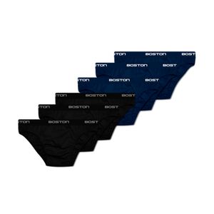 Pack X 6 Bikini Deportivo Con Elastico Visible Boston 3 Negro Y 3 Marino