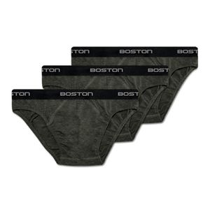 Pack X 3 Bikini Deportivo Con Elastico Visible Boston Negro Jaspeado