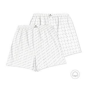 Pack X 2 Boxer Estampado De Algodón En Tejido Jersey Boston Blanco