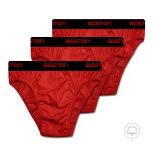 Pack X 3 Bikini Deportivo Con Elastico Visible Boston Rojo