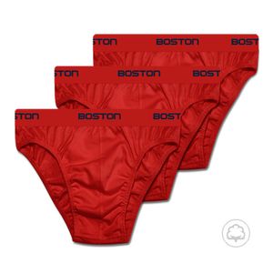 Pack X 3 Bikini Deportivo Con Elastico Visible Boston Rojo