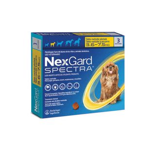 Antipulgas para Perros Nexgard Spectra de 3.6 a 7.5 Kg x 3 Tabletas FLF