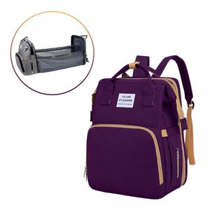 Pañalera Cambiador 2 en 1 Espaciosa y Funcional Morado