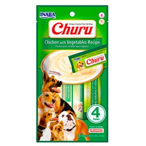 Snack Cremoso Perro Churu Pollo Vegetales 6 sobres x 4 tubos