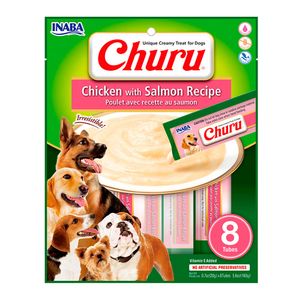 Snack Cremoso Perro Churu Pollo y Salmón 6 sobres x 8 tubos