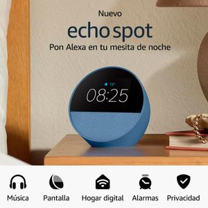 Alexa Echo Spot Bocina Inteligente Azul Acero