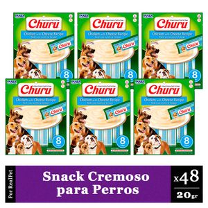 Snack Cremoso Perro Churu Pollo y Queso 6 sobres x 8 tubos