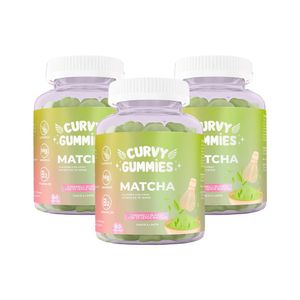 Gomitas De Matcha Curvy Gummies 60 Unidades 3 Potes