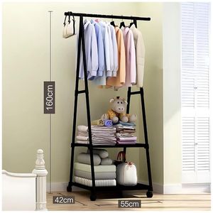 Colgador Perchero de Metal Organizador de Ropa Triangular con Ruedas Blanco