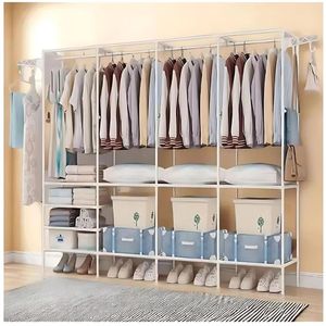 Ropero Colgador Organizador de Ropa 4 Cuerpos 173x213x36cm Blanco