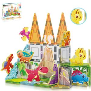 Juego de Bloques de Construcción Magnéticos Picasso Tiles Mundo Dinosaurio de 38 piezas