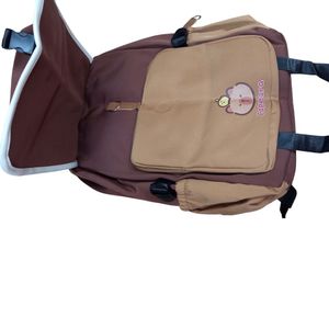 Mochila Escolar Capibara Nylon Estampado Marron