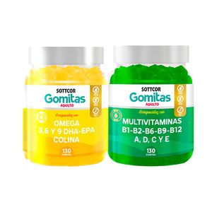 Gomitas Omega 3 + Gomitas Multivitaminas Adulto