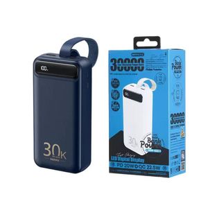 Power Bank De Carga Rápida 30,000mAh Remax RPP-522 Azul + Remax RP-U68