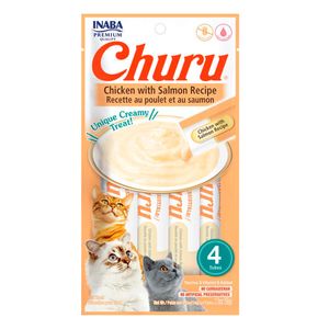 Snack Cremoso Gato Churu Pollo y Salmón 6 sobres x 4 tubos