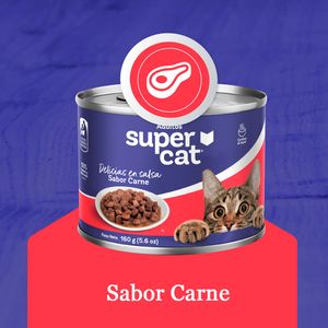 Comida Húmeda Salsa para Gatos Supercat Sabor Carne 190 gr