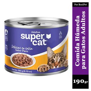 Comida Húmeda Salsa para Gatos Supercat Sabor Pavo 190 gr