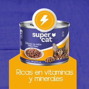 Comida Húmeda Salsa para Gatos Supercat Sabor Pavo 190 gr