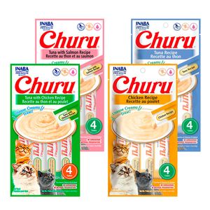 Pack x4 Snack Cremoso Gato Churu Varios Sabores 14 gr