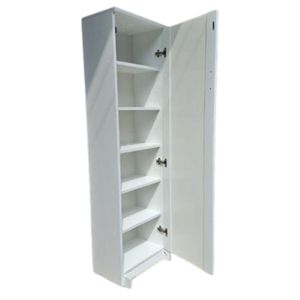 Zapatera Alta Melamine Blanco con Espejo