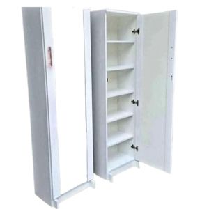 Zapatera Alta Melamine Blanco con Espejo