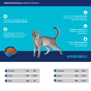 Pack x5 Comida Húmeda para Gato Ricocat Marinos 85gr