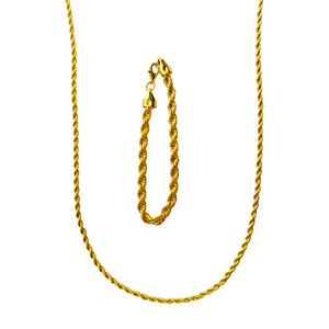 Pulsera y cadena en Acero inoxidable enchapado en oro de 18K
