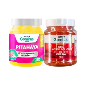 Gomitas Adulto Pitahaya + Gomitas con DHA Ácido Fólico