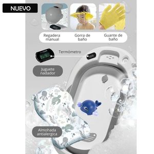 Tina Bañera  Splash Con Termómetro Gris