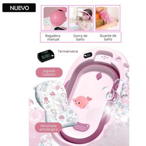 Tina Bañera  Splash Con Termómetro Rosado