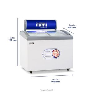 Congelador dual Ilumi Tapa Vidrio de 360 LTS