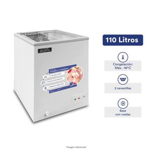 Congelador Ilumi Tapa Vidrio de 110 LTS