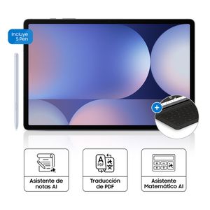 Tablet Samsung Tab S10 Plus 12.4" 256GB, 12GB RAM, 13MP + 8MP/12MP, gris + Lápiz + Teclado