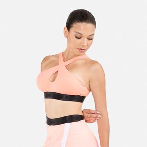 Bra Top New Athletic Desire Coral Con Negro Mujer